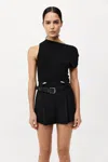 St Agni Asymmetric Knit One-shoulder Top In Black