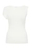 St Agni Asymmetric Knit Top In Off-white