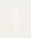 St Agni Asymmetric Organic Cotton-linen Mini Dress In Ivory