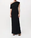 St Agni Asymmetric Off Shoulder Dress In Black