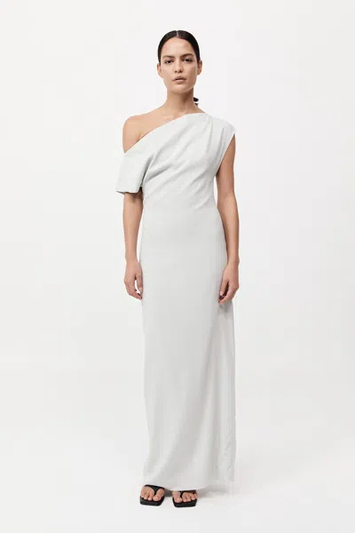 St Agni Asymmetric Off Shoulder Dress In Silver