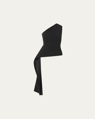 St Agni Asymmetric Origami Top In Black