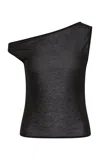 St Agni Asymmetric Tencel Jersey Top In Black