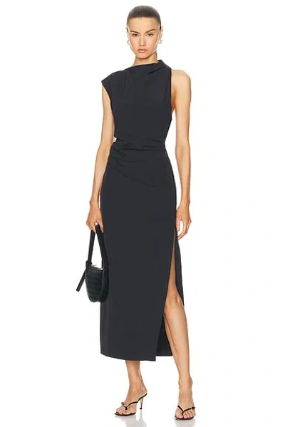 ST AGNI ASYMMETRIC TUCK DRESS