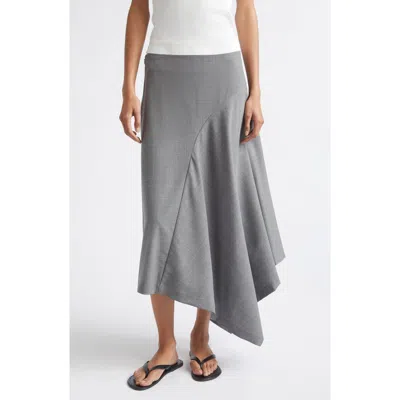 St Agni St. Agni Asymmetric Wool Midi Skirt In Gray