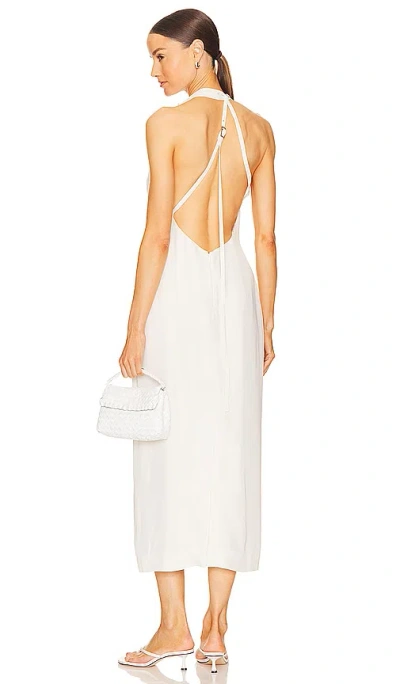 St Agni Asymmetrical Belt Back Dress In White