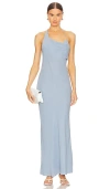 St Agni Draped Slip Dress In Stone Blue