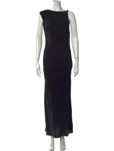 Pre-owned St Agni Asymmetrical Long Dress In Black