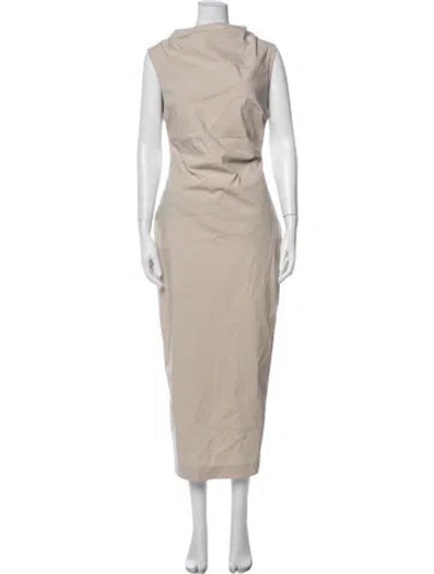 Pre-owned St Agni Asymmetrical Midi Length Dress In Neutrals