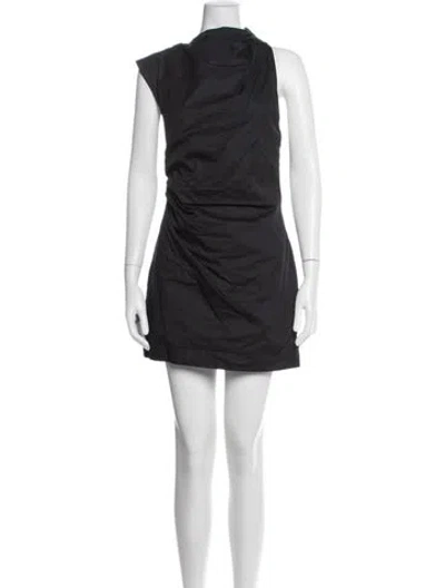 Pre-owned St Agni Asymmetrical Mini Dress In Black