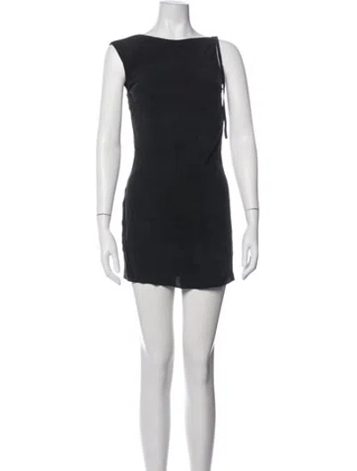 Pre-owned St Agni Asymmetrical Mini Dress In Black