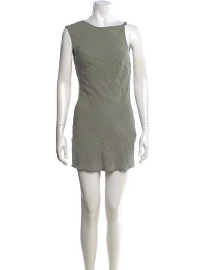 Pre-owned St Agni Asymmetrical Mini Dress In Gray