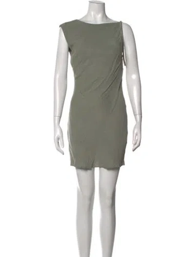 Pre-owned St Agni Asymmetrical Mini Dress In Green