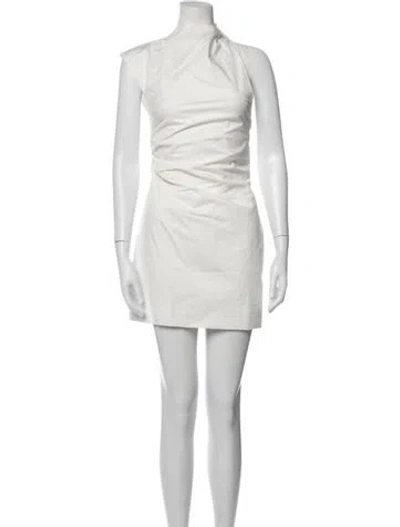 Pre-owned St Agni Asymmetrical Mini Dress In Neutrals