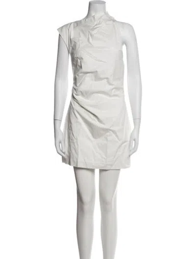 Pre-owned St Agni Asymmetrical Mini Dress In White