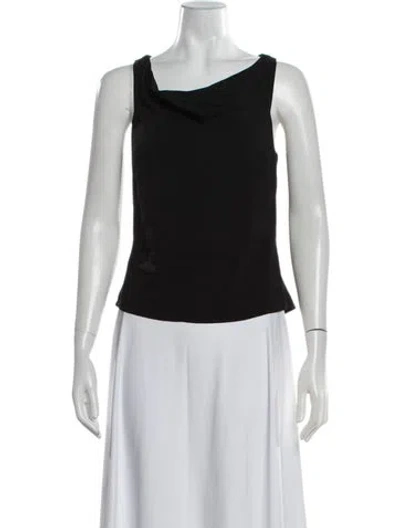 Pre-owned St Agni Asymmetrical Sleeveless Top In Black