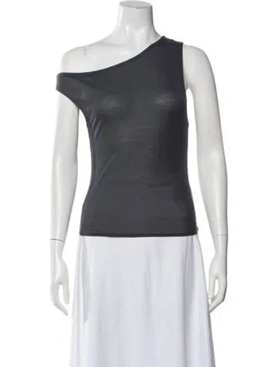 Pre-owned St Agni Asymmetrical Sleeveless Top In Blue