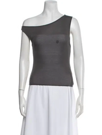 Pre-owned St Agni Asymmetrical Sleeveless Top In Gray