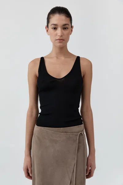 St Agni Baby Wool Scoop Cami In Black