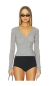 St Agni Baby Wool Wrap Top In Gray