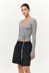 St Agni Baby Wool Wrap Top In Gray