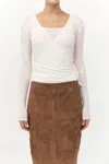 St Agni Baby Wool Wrap Top In Off White In White