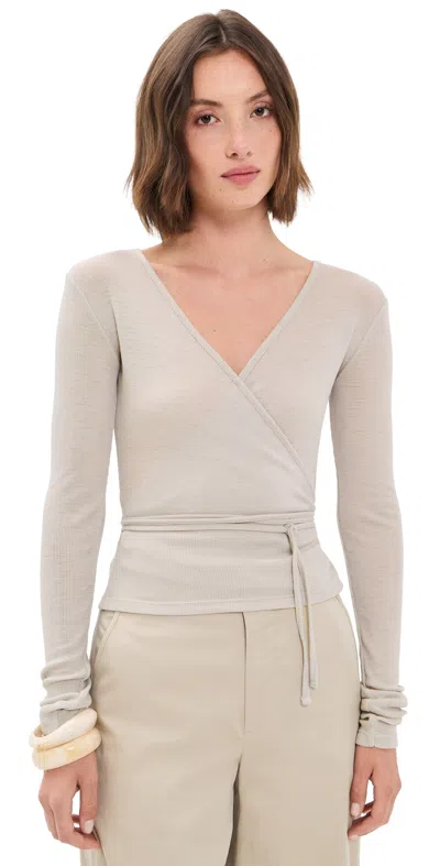 St Agni Baby Wool Wrap Top Soft Ash