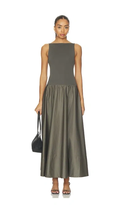 St Agni Backless Circle Hem Dress In Brown