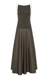 St Agni Backless Circle-hem Maxi Dress In Green