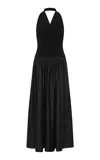 St Agni Backless Halter Maxi Dress In Black