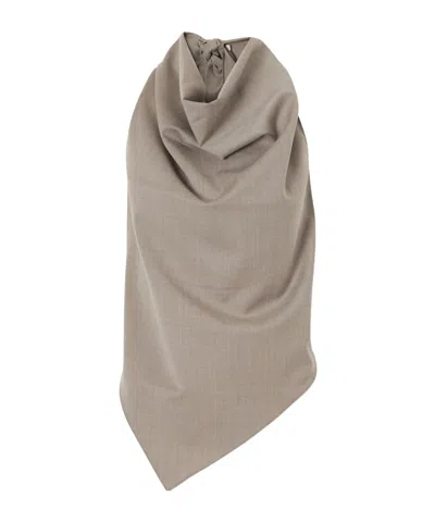 St Agni Backless Wool-blend Top In Brown