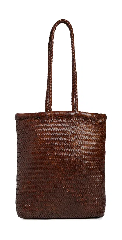 St Agni Bagu Woven Tote Antique Tan In Brown