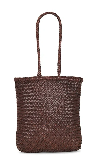 St Agni Bagu Woven Tote Bag In Chocolate
