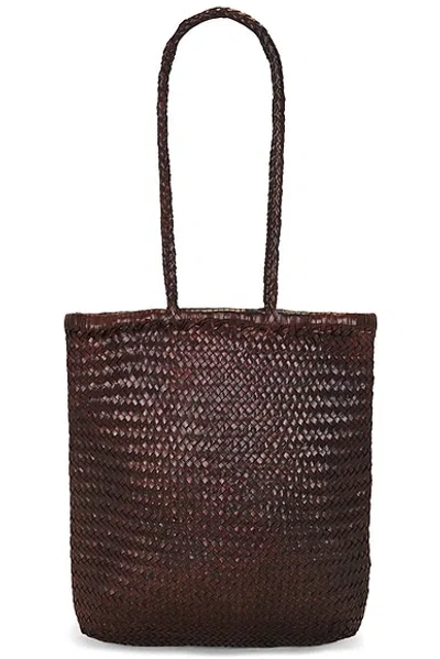 St Agni Bagu Woven Tote Bag In Chocolate