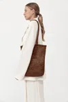 St Agni Bagu Woven Tote In Brown