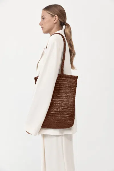 St Agni Bagu Woven Tote In Brown