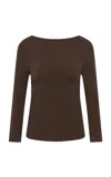 St Agni Ballerina Organic-cotton Jersey Top In Brown