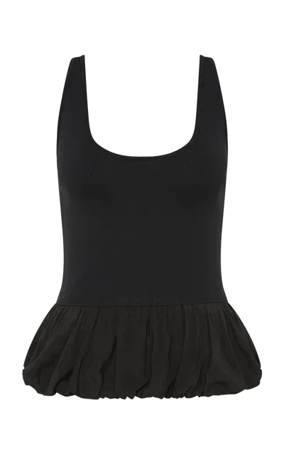 St Agni St. Agni Balloon Ballet Silk Top In Black
