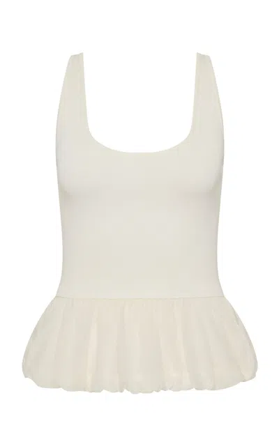 St Agni St. Agni Balloon Ballet Silk Top In White