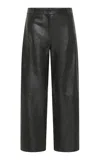 St Agni Leather Pant In Khaki