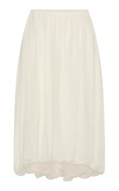 St Agni St. Agni Balloon Silk Skirt In White