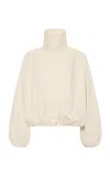 St Agni St. Agni Balloon Stand Collar Cotton Jacket In White