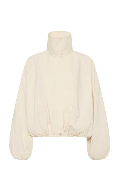 St Agni St. Agni Balloon Stand Collar Cotton Jacket In White