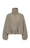 St Agni St. Agni Balloon Stand Collar Linen  Jacket In Gray