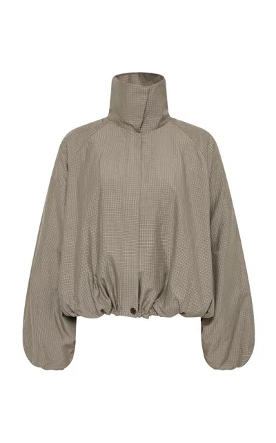 St Agni St. Agni Balloon Stand Collar Linen  Jacket In Gray