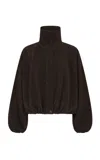 St Agni St. Agni Balloon Stand Collar Suede Leather Jacket In Brown