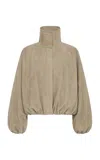 St Agni St. Agni Balloon Stand Collar Suede Leather Jacket In Gray
