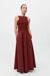St Agni Bateau Cut Out Dress In Berry