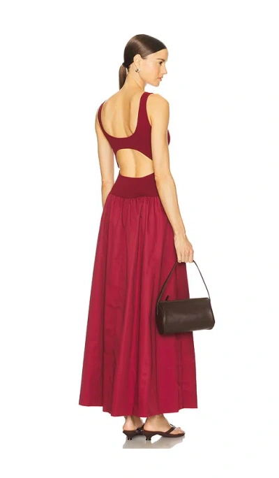 St Agni Bateau Cut Out Dress In Berry