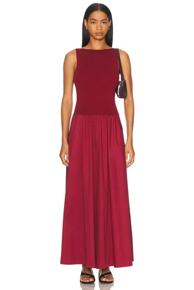 St Agni Bateau Cut Out Dress In Berry